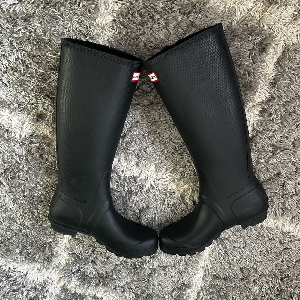 Hunter Original Slim TexLeg Zipper Rain Boots *Sz 9 - Picture 14 of 17